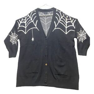 Torrid Sweater Womens 3 3X Nylon Spider Web Luxe Cozy Boyfriend Cardigan‎ Plus